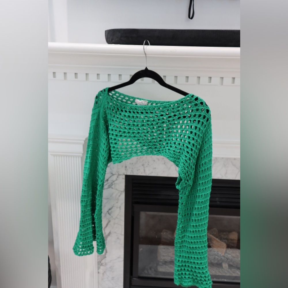 Free People Green Cover Up, Bolero Top